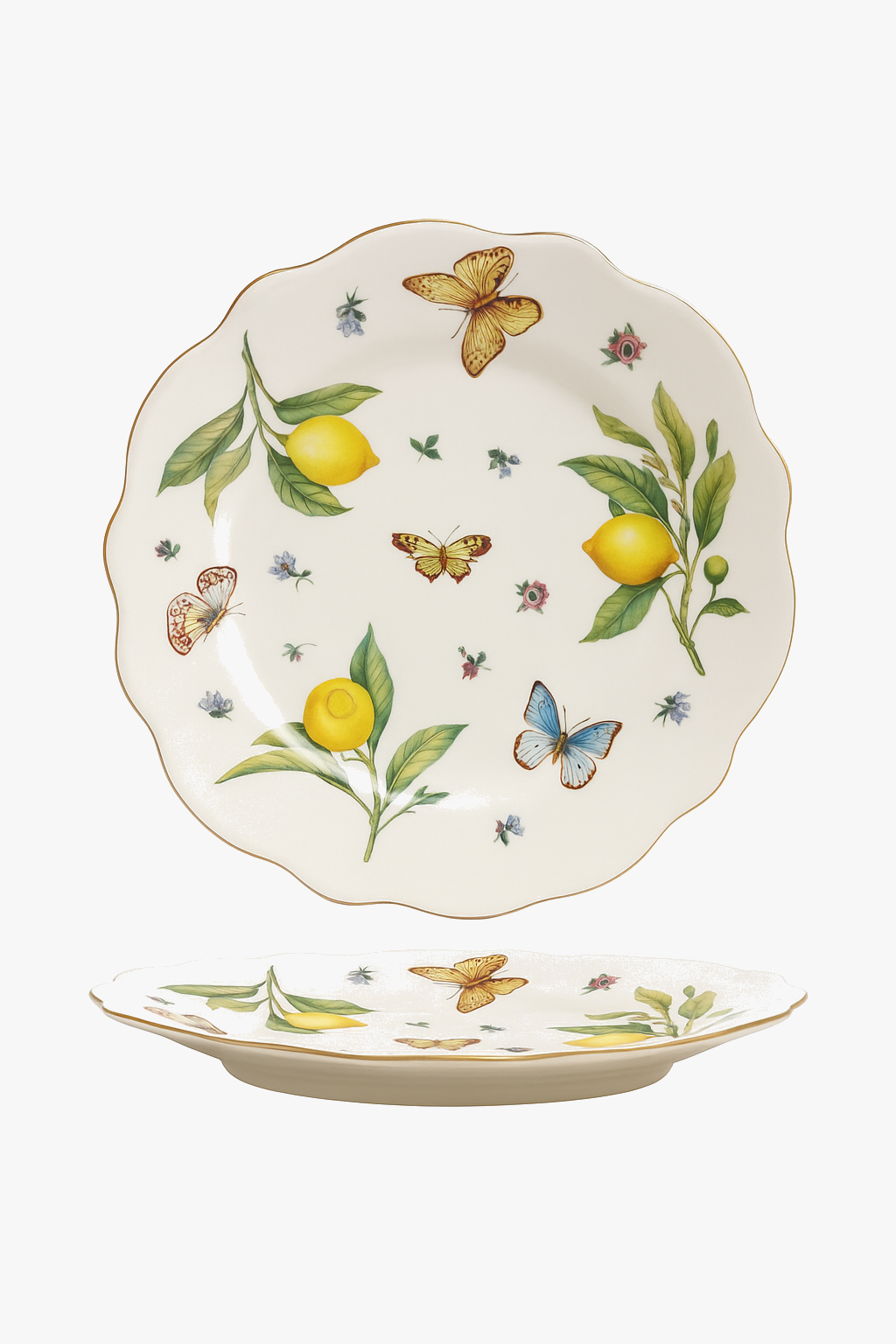 Ceramic plate European lemon pattern for kitchen