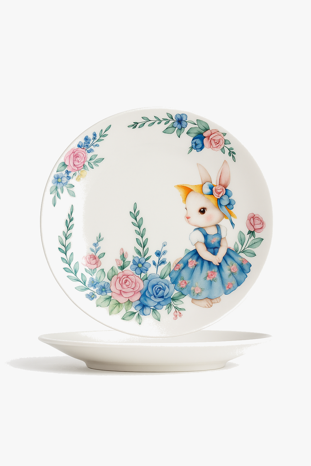Sweet Country Ceramic Pumpkin & Rabbit Plate