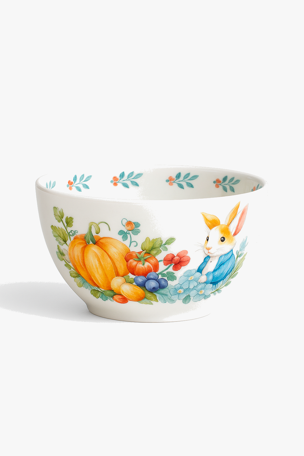 Delicate Tablescape Ceramic Pumpkin & Rabbit Plate