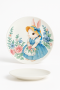 Narrative Garden Ceramic Pumpkin & Rabbit Plate