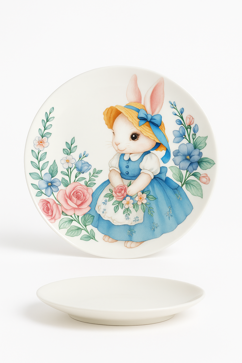 Narrative Garden Ceramic Pumpkin & Rabbit Plate