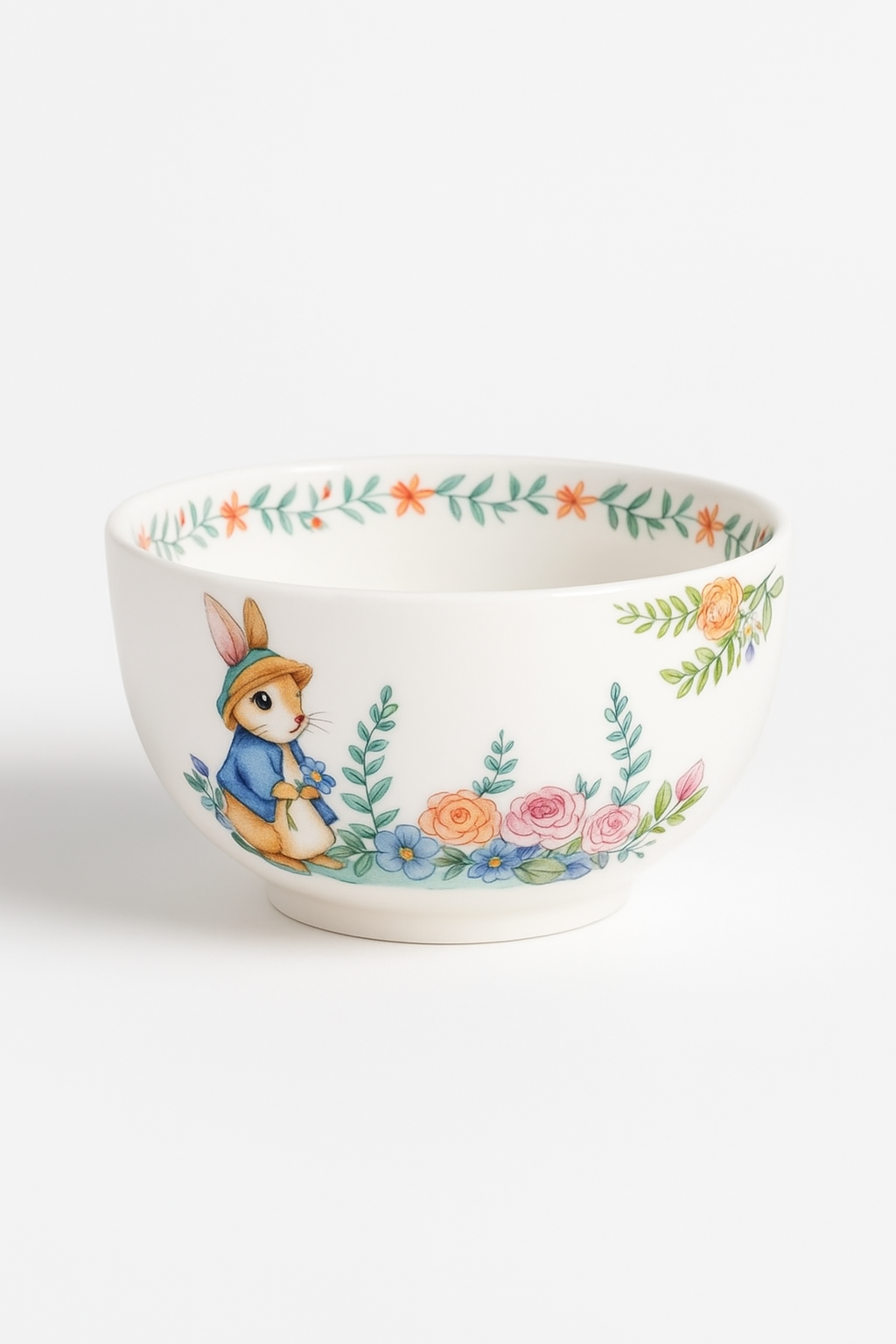 Ceramic Plate, Pumpkin and Rabbit Pattern, Garden Style, Style Four