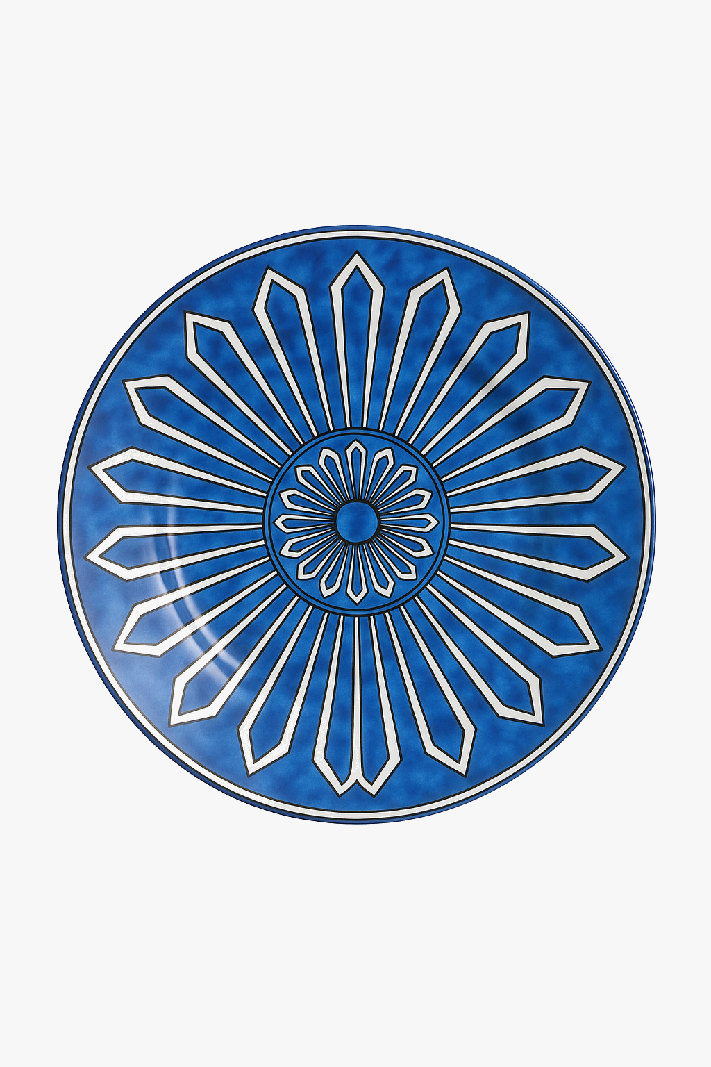 Ceramic plate European style blue salt dim sum