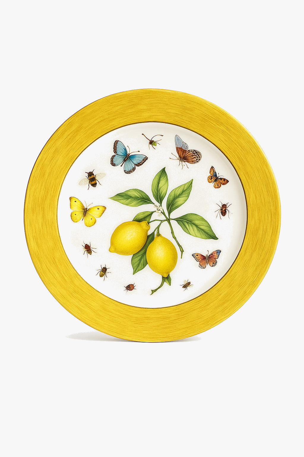 European-Style Ceramic Plate with Lemon Pattern, Style One