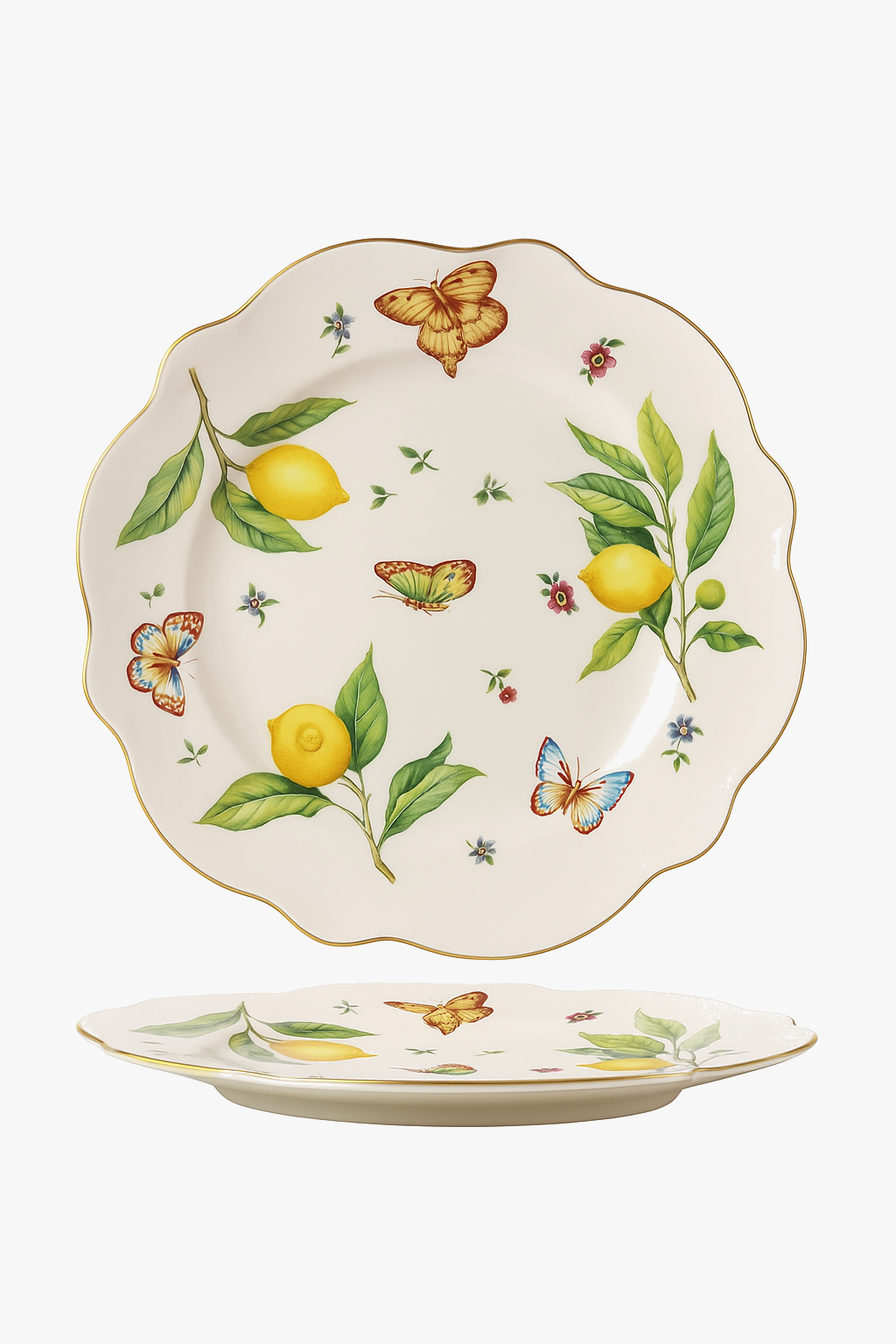 European-Style Ceramic Plate with Lemon Pattern, Style Three