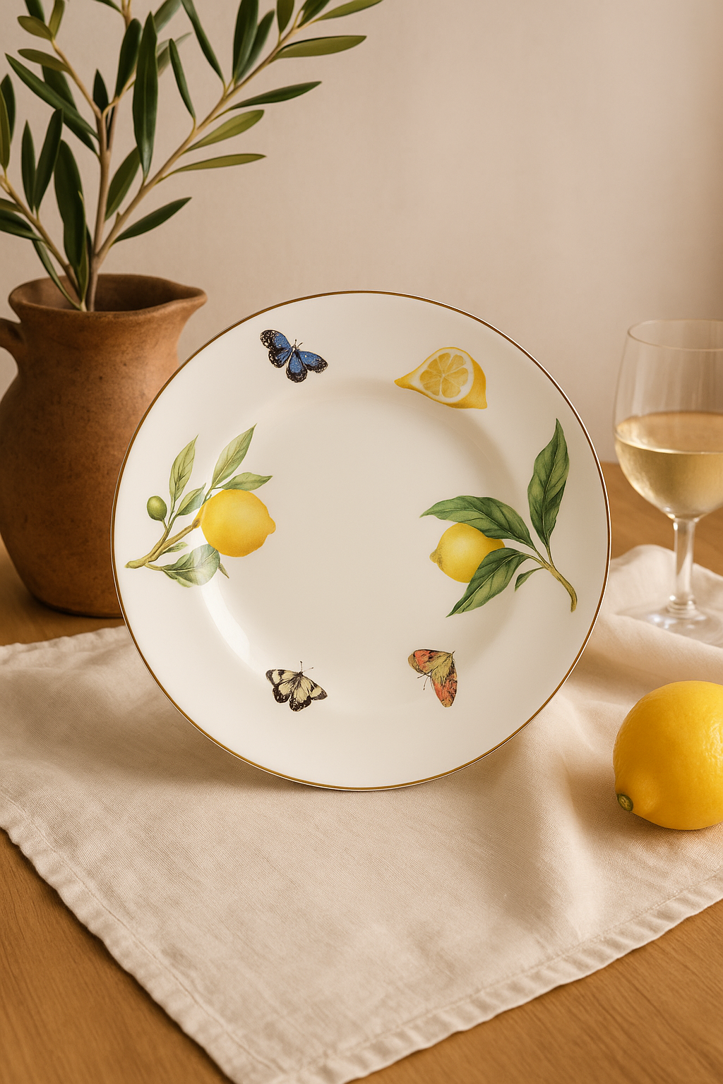 European-Style Ceramic Plate with Lemon Pattern, Style Two - view 2