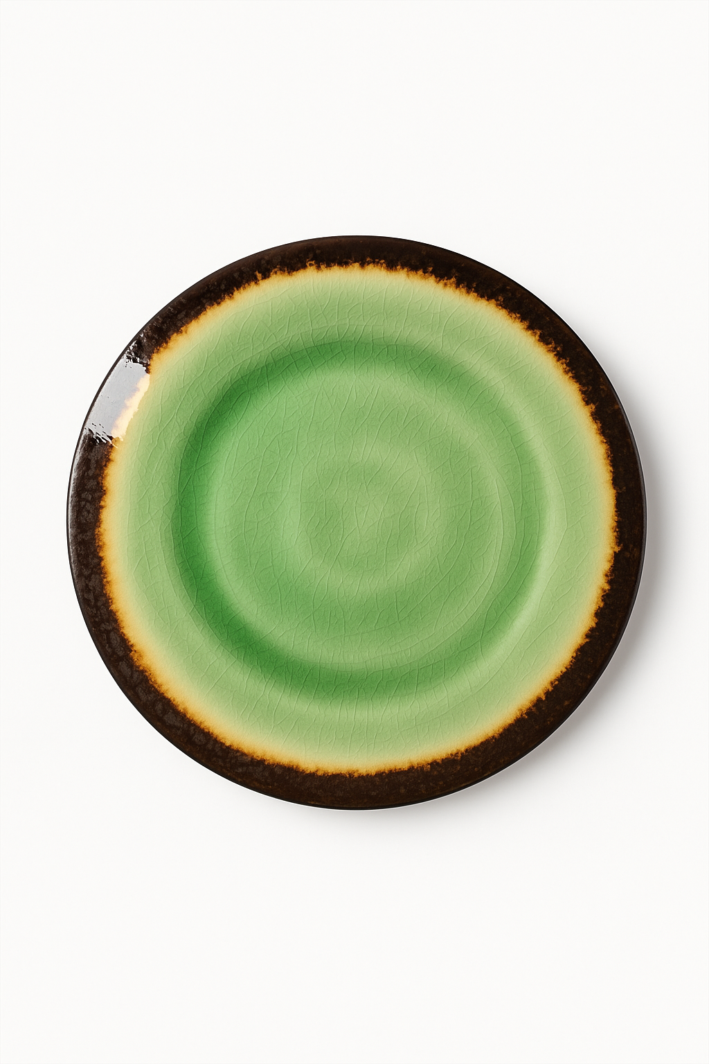 Japanese style ceramic plate cracked glaze for steak