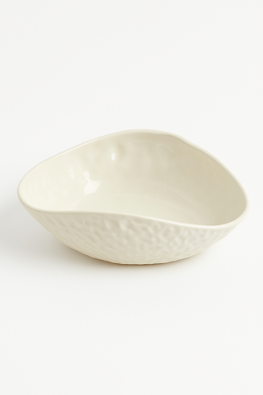 Textured ceramic plate irregular shape irregular design