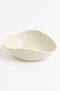 Textured ceramic plate irregular shape irregular design