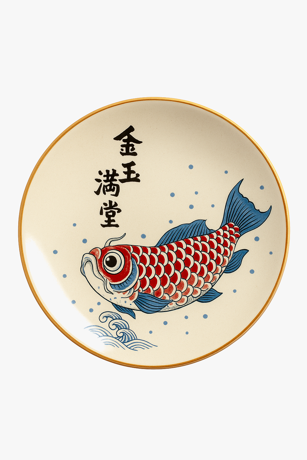 Chinese plate arowana ceramic retro kungfu style 150ml
