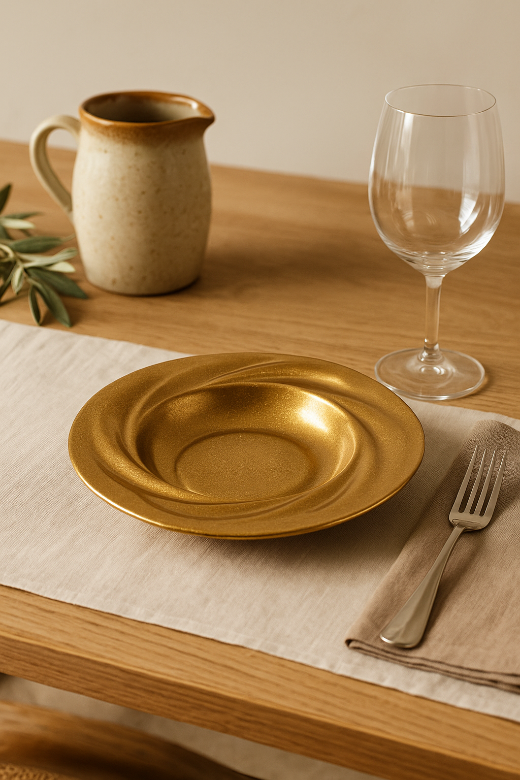 Retro-luxury stainless steel plate for salad - view 2
