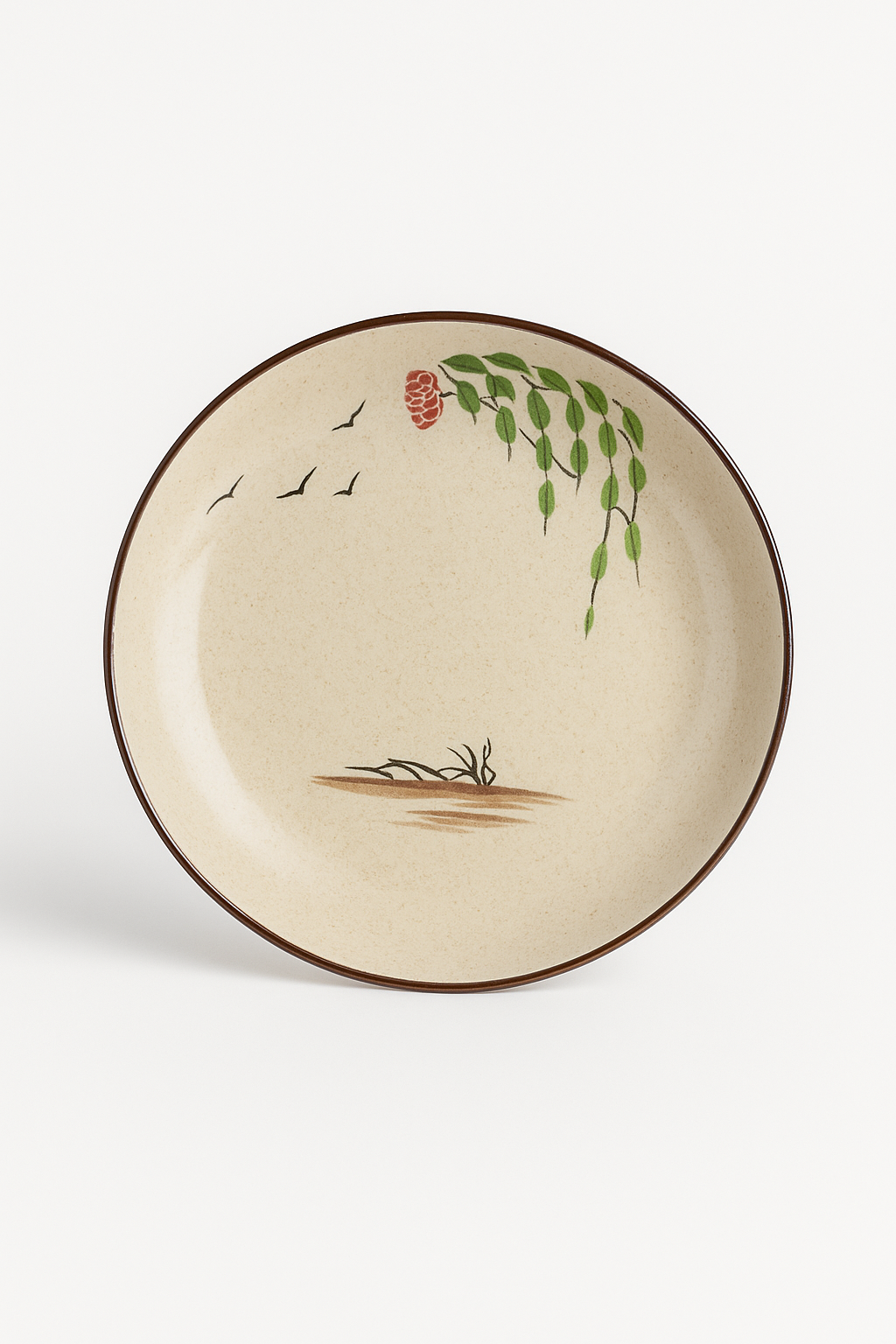 Hand-Painted Floral Japanese Ceramic Dessert Plate, 8 in, Design 2