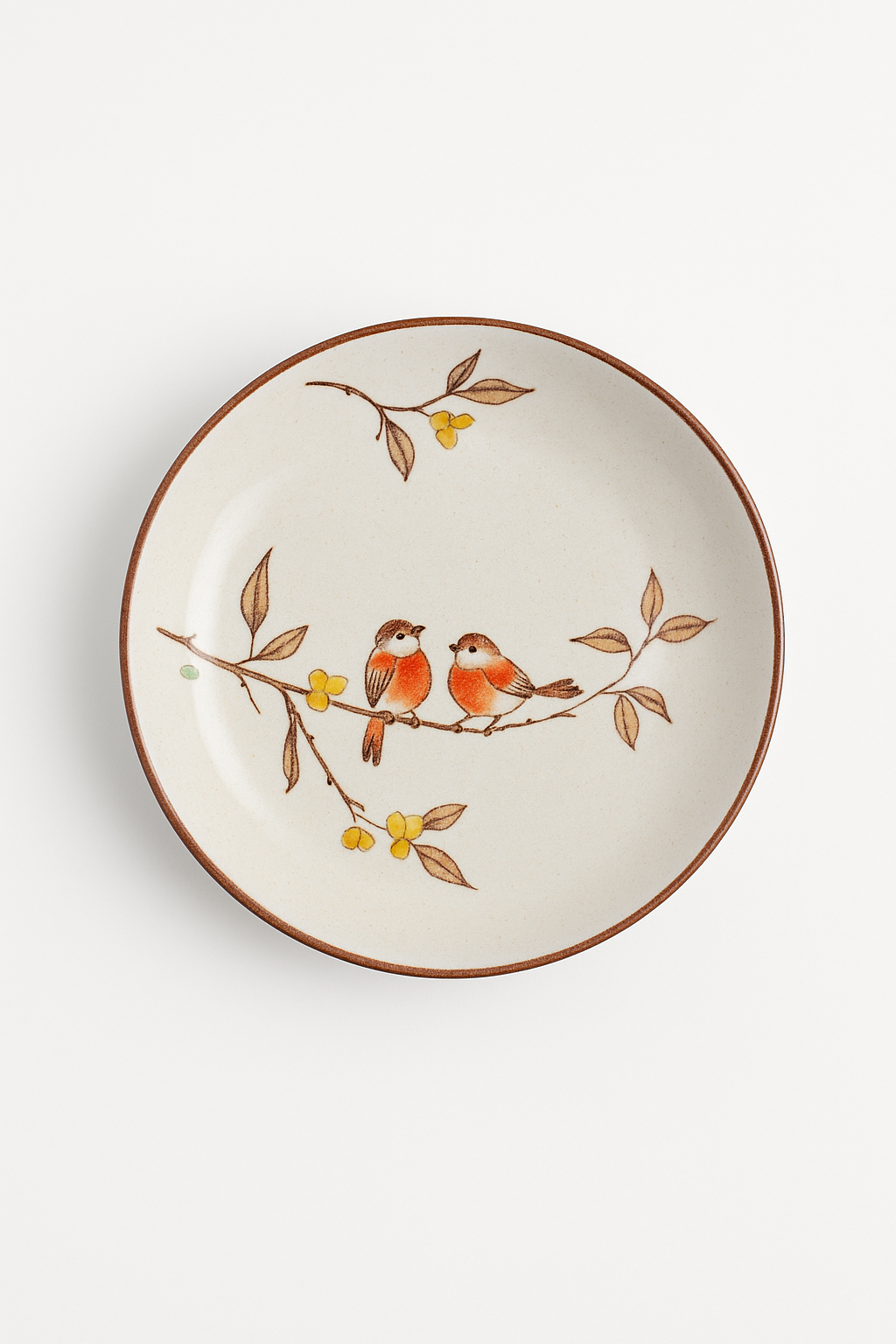 Hand-Painted Floral Japanese Ceramic Dessert Plate, 8 in, Design 1
