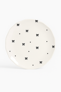 Poetic Korean Irregular Floral Ceramic Cake Plate