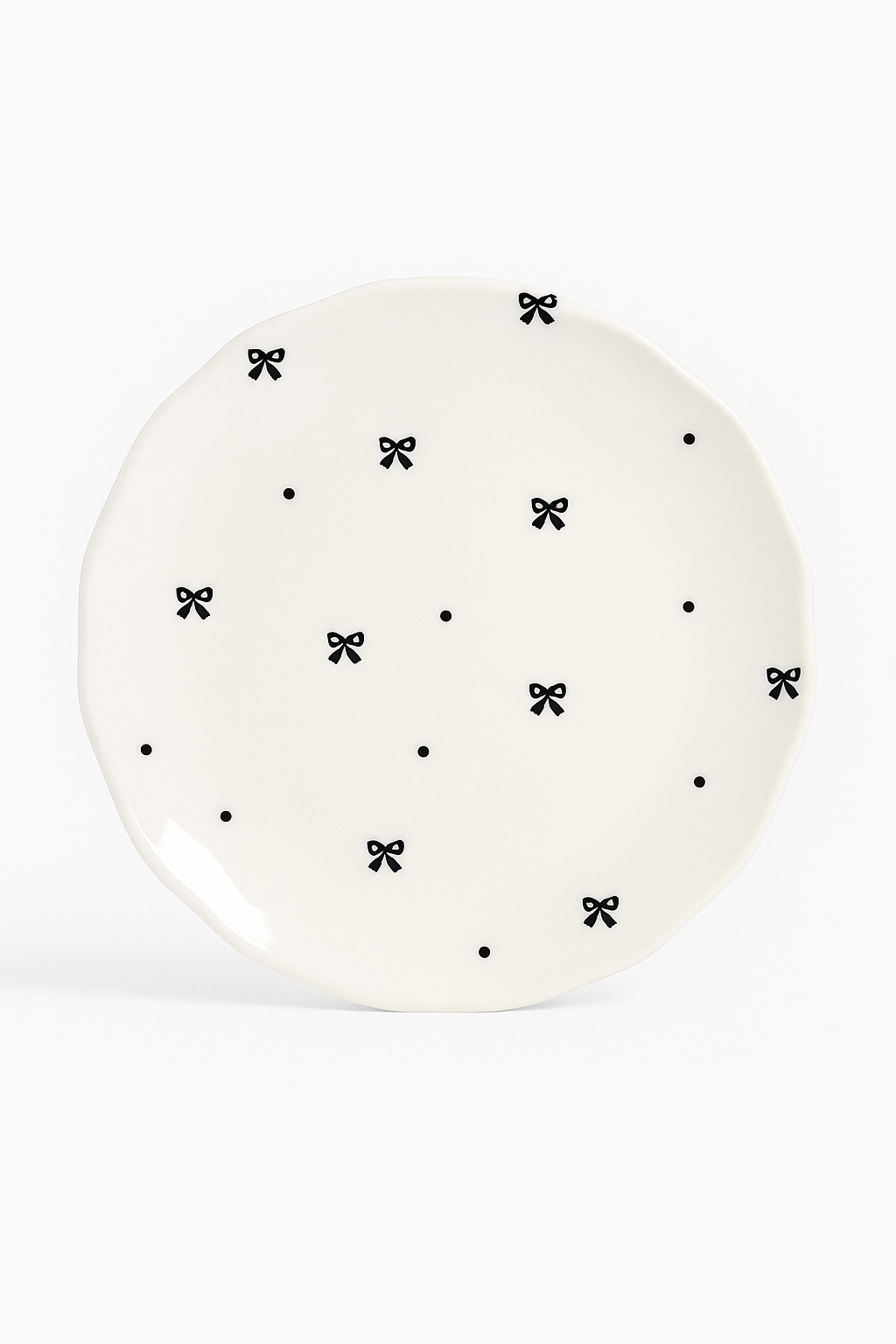 Poetic Korean Irregular Floral Ceramic Cake Plate