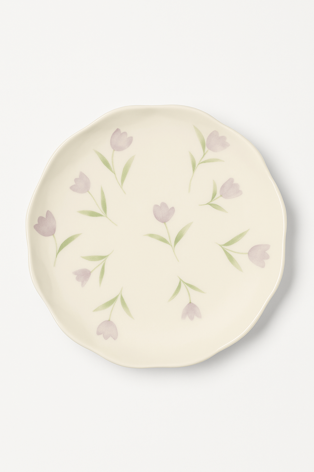 Handcrafted Korean Irregular Floral Ceramic Cake Plate