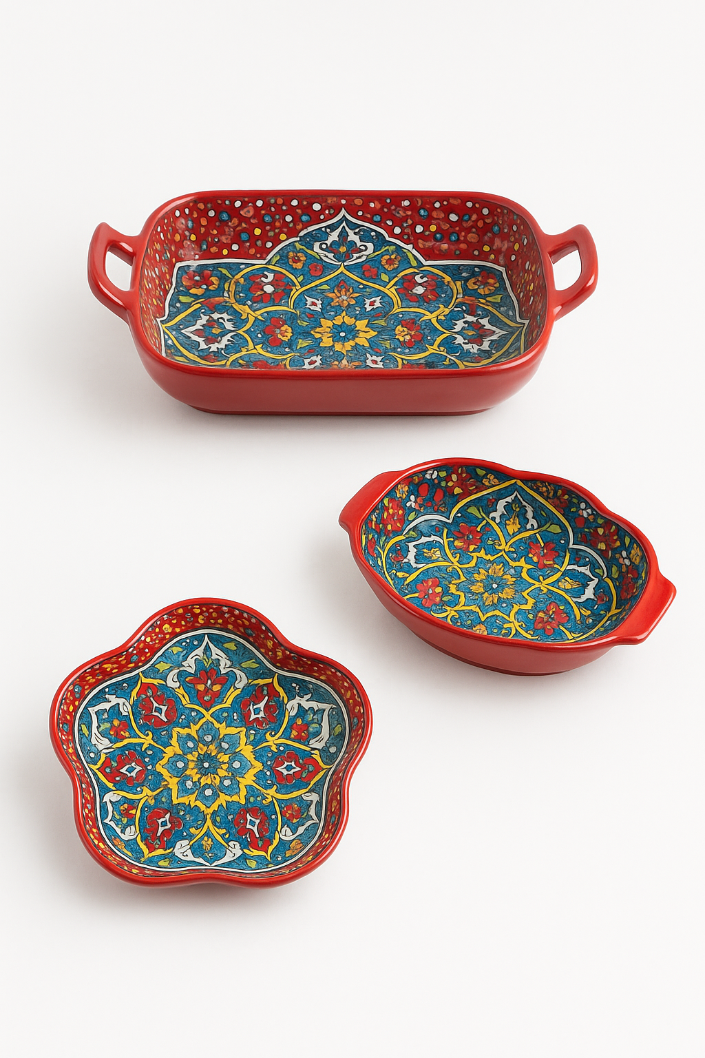 Plate of double-fleece bohemian ceramic fish decorative style