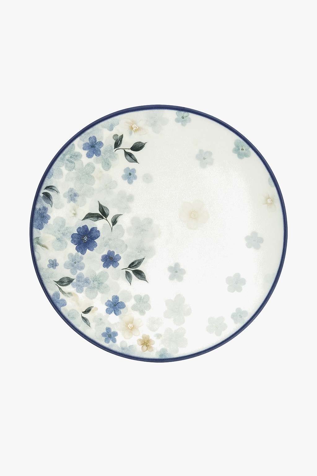 Ceramic plate enamelled Japanese floral pattern