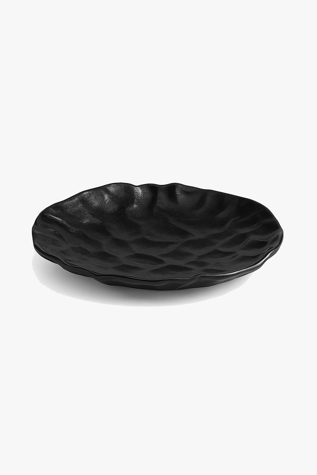 Ceramic hollow plates wavy texture artisanal style