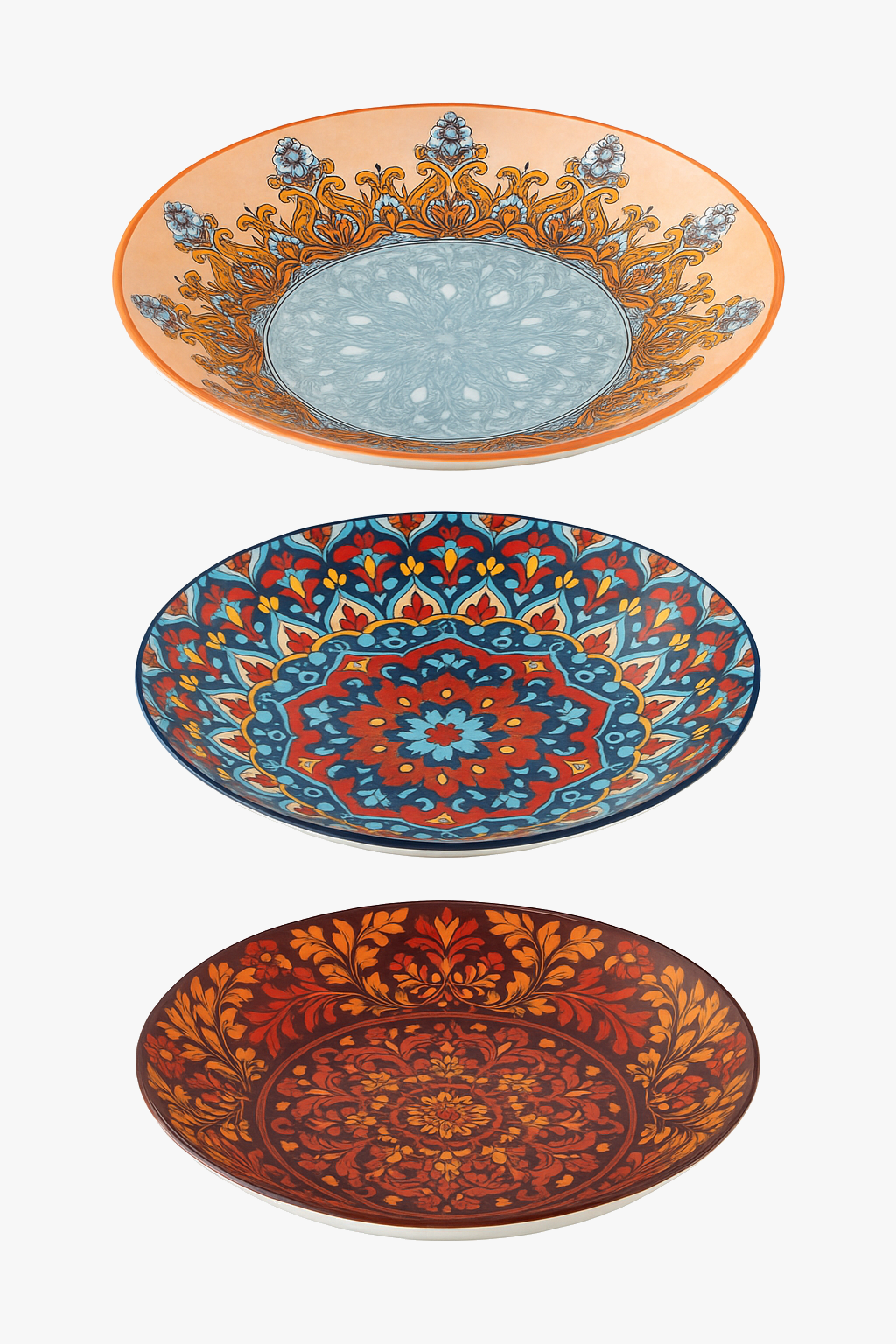 Bohemian flat ceramic plates artistic food