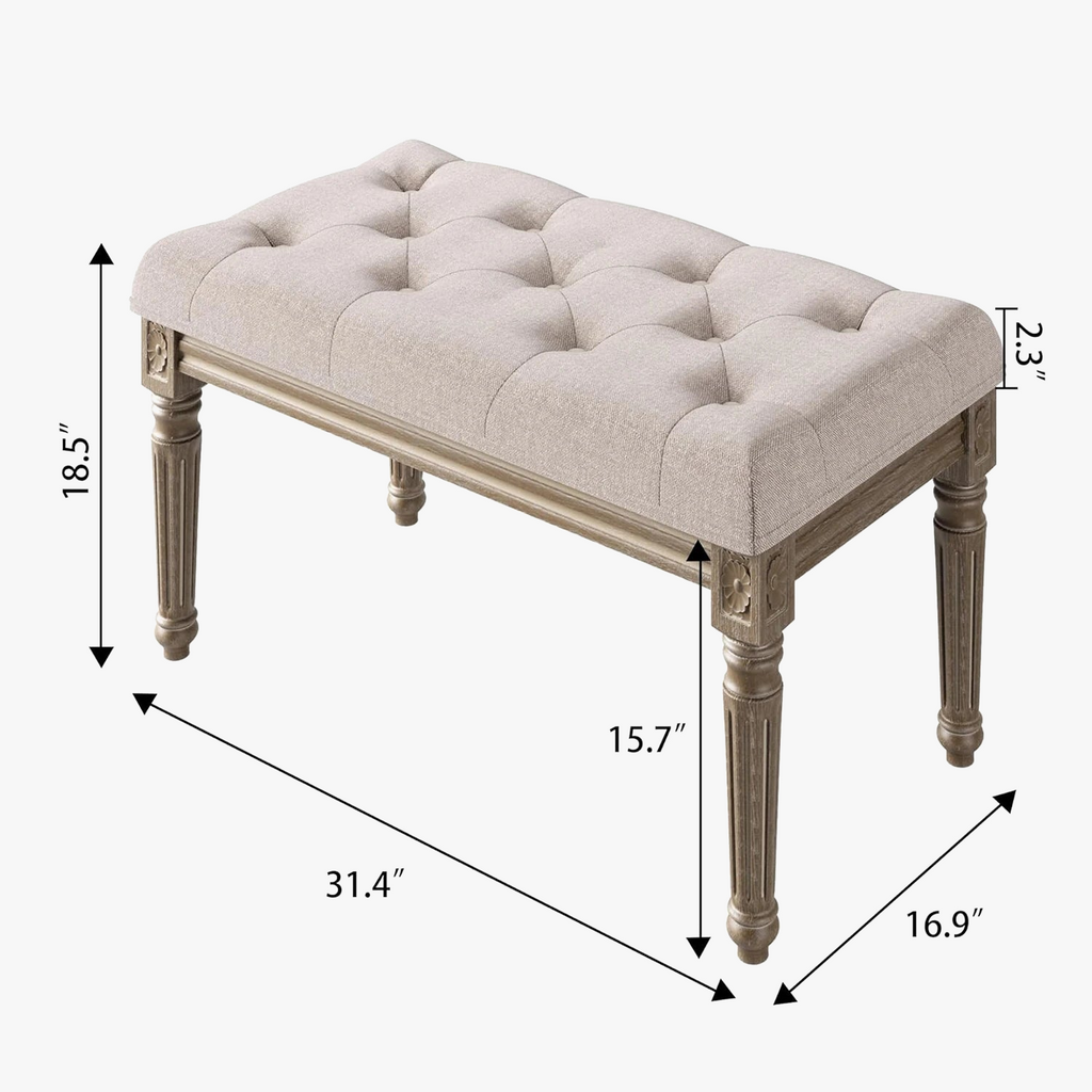 Wooden upholstered entrance bench for footwear and storage - view 6