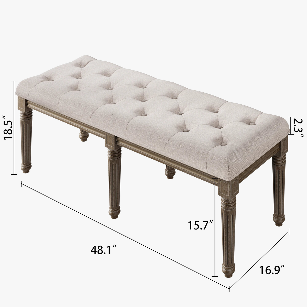 Wooden upholstered entrance bench for footwear and storage - view 7