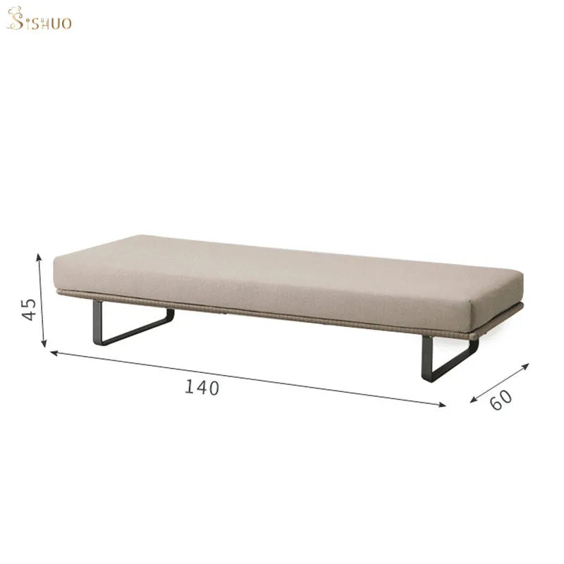 Garden bench corner rattan sofa for outdoors - Repose-pieds