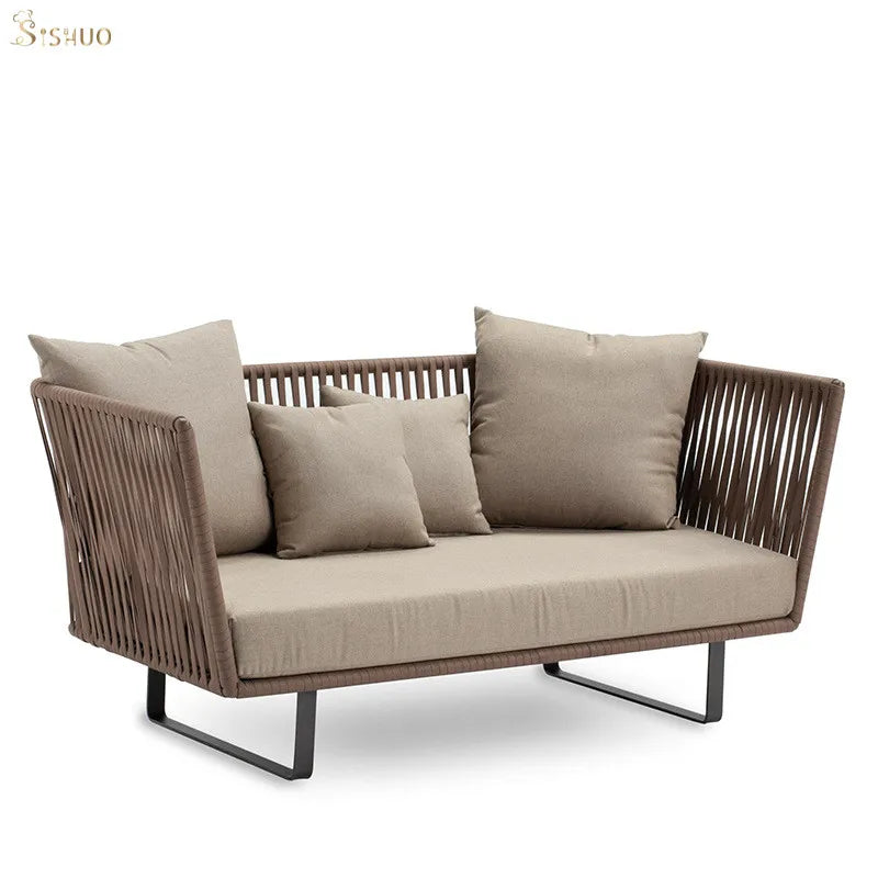 Garden bench corner rattan sofa for outdoors - Fosa
