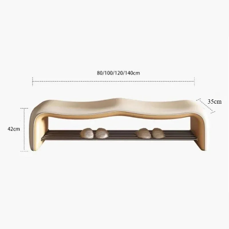 Minimalist storage bench for shoes with design seat - view 6