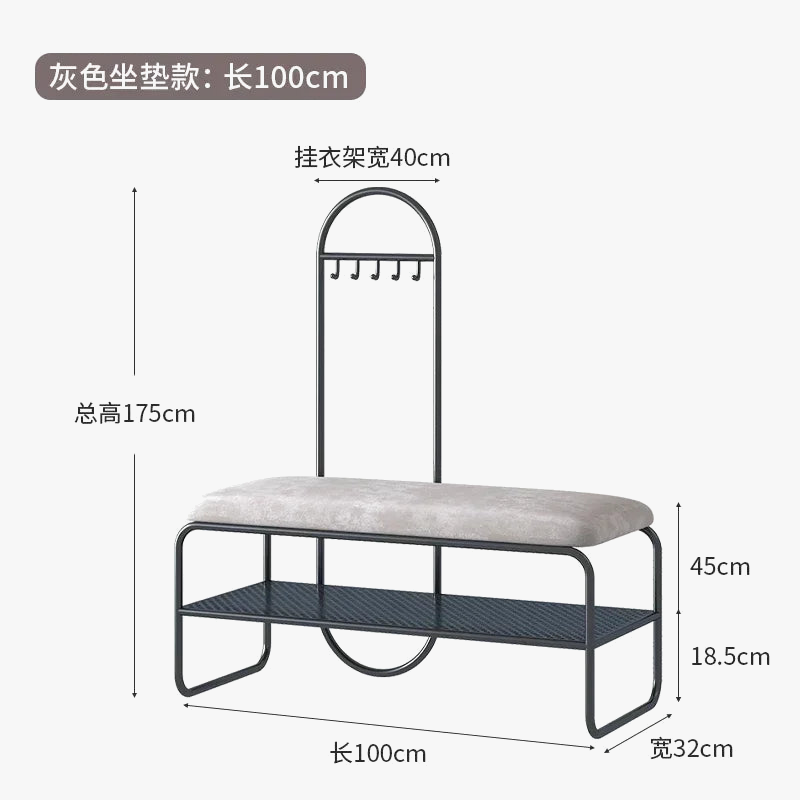 Minimalist storage bench for footwear and storage - view 7