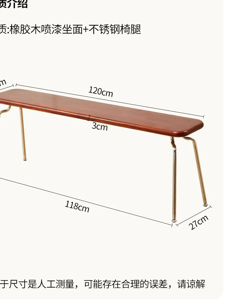 Solid wooden bench retro style for versatile decoration - view 4