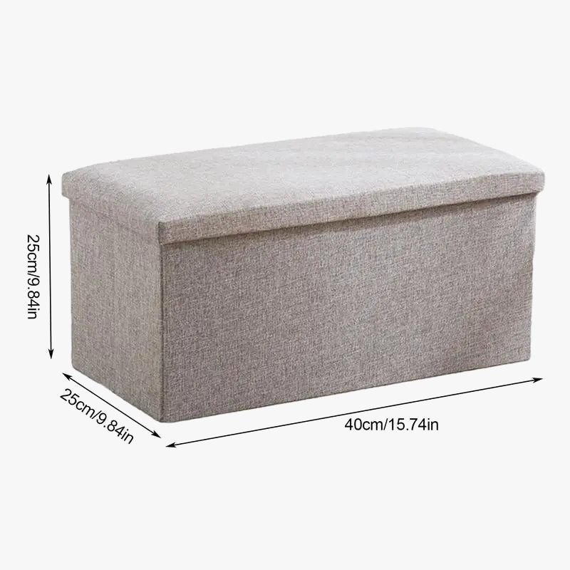 Foldable Ottoman bench with rectangular fabric storage - view 5