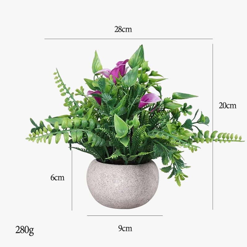 Beautiful artificial bonsai tulips for interior decoration - view 2