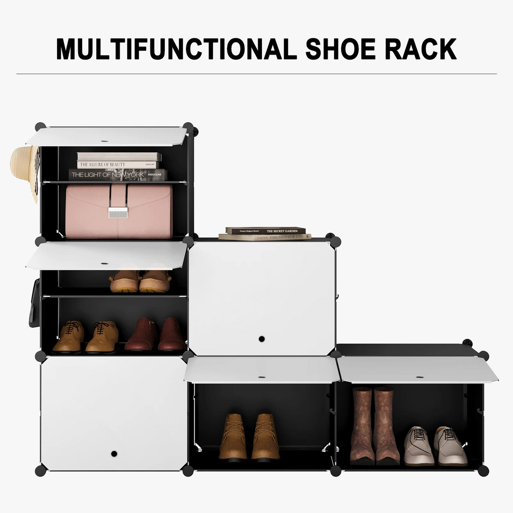 Shoe storage box with 6 plastic modular compartments - view 3
