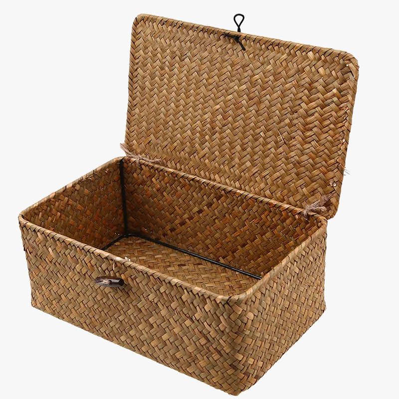 Woven rattan storage box for various items - view 2