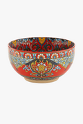 Hand painted ceramic bowl ethnic style versatile