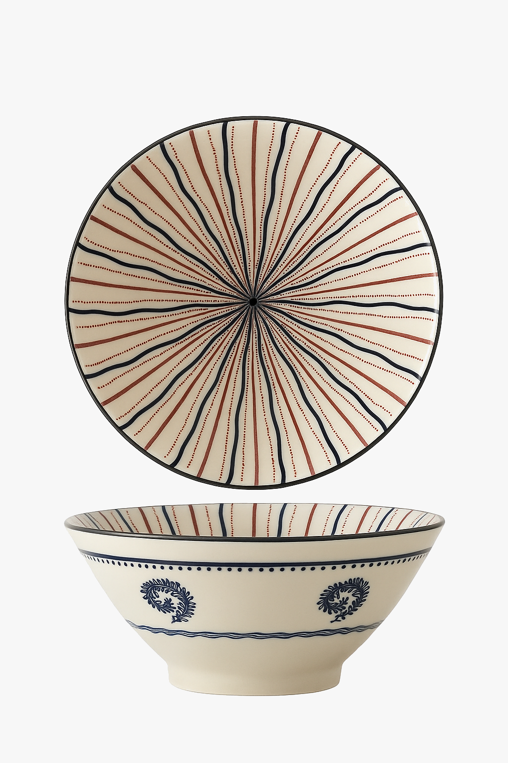 Japanese bowl ramen ceramic floral pattern 12l soup