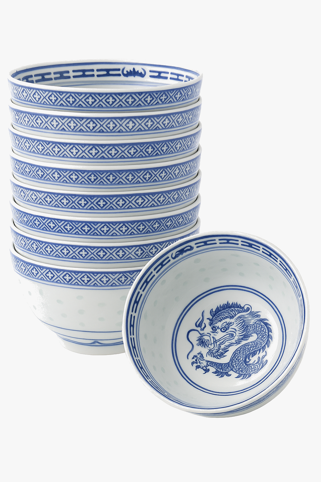 Bol china jingdezhen pattern chinese dragon ramen soup