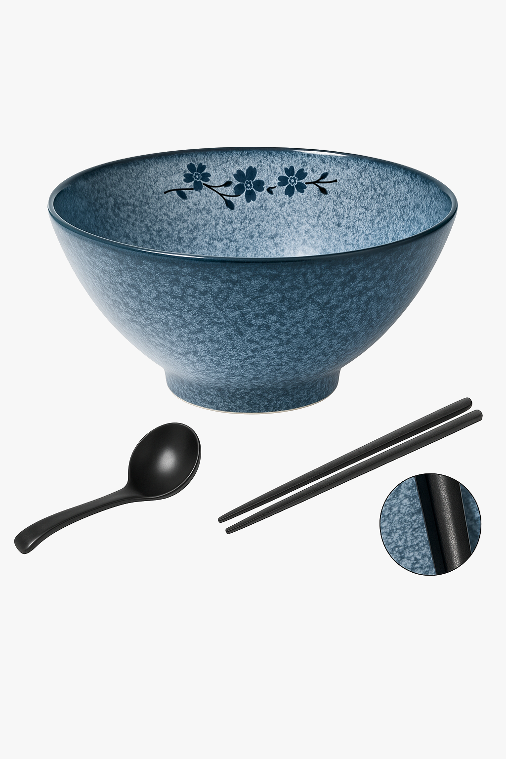 Japanese ceramic ramen bowl in traditional pattern