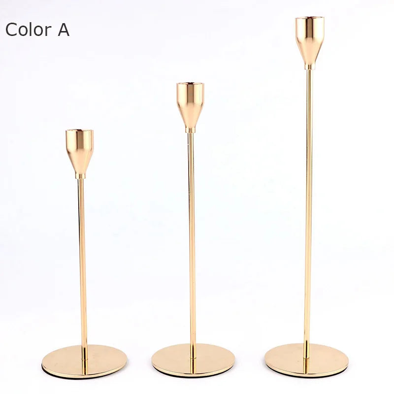 Luxurious metal candle holders for wedding and elegant decoration - view 7