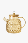 Glass kettle with filter and bamboo lid