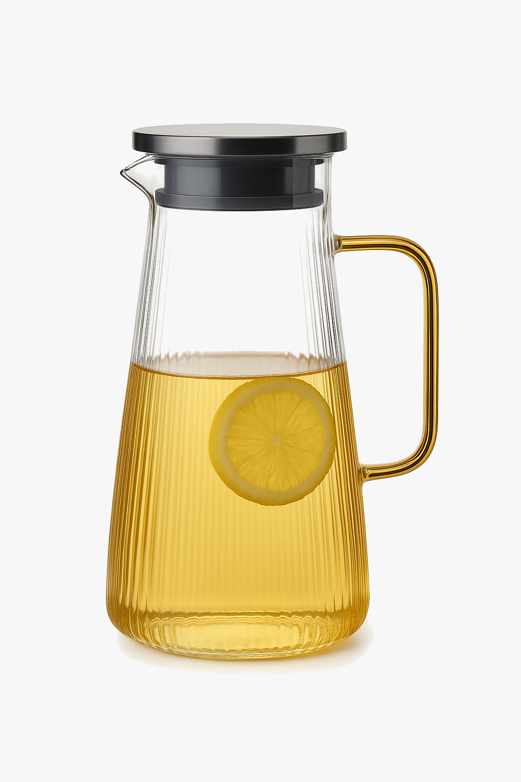 Transparent glass kettle with heat resistant handle