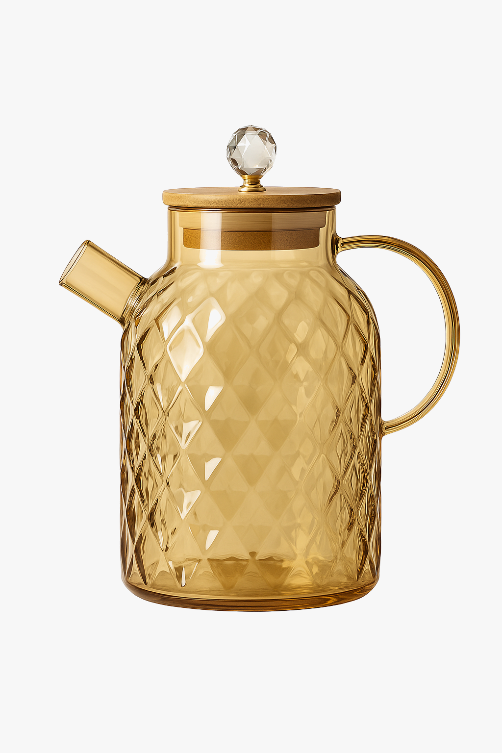 Glass Kettle with Bamboo Lid and Removable Tea Filter