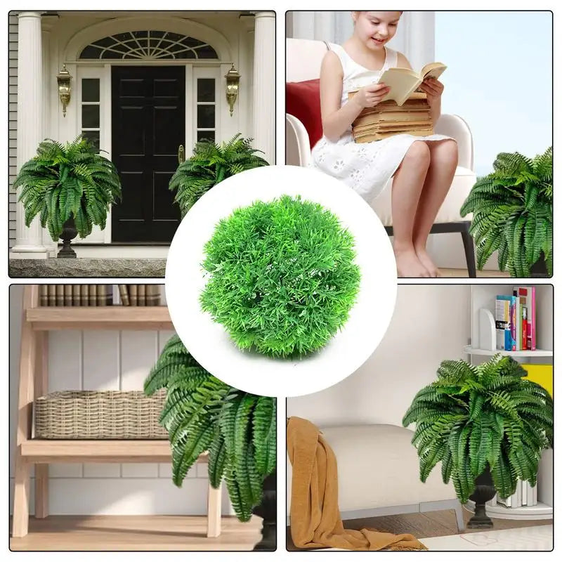Artificial grass ball in decorative pine needles - view 4