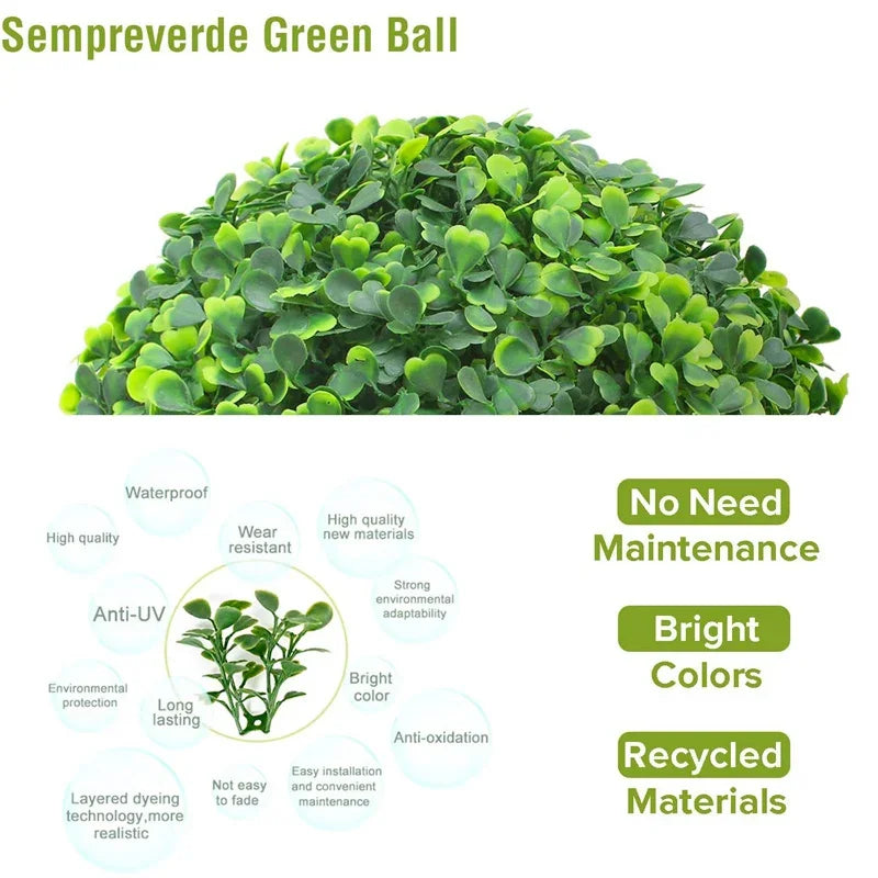 Artificial grass balls for decoration of parties and events - view 5