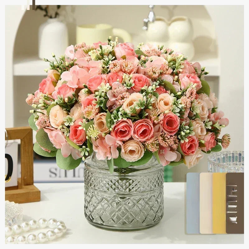 Artificial silk hortensia bouquet for elegant decoration - view 3
