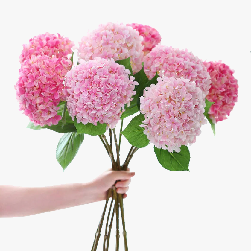 Bouquet of artificial silk hortensias for weddings and festive decorations - view 3