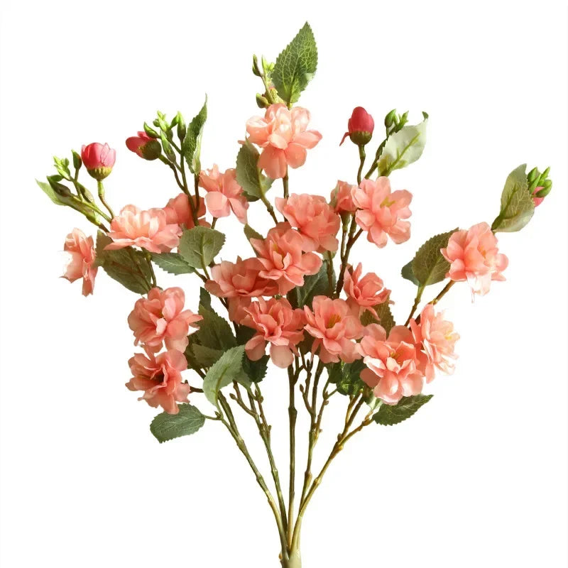 Bouquet of silk camellias for artificial floral decoration - view 3