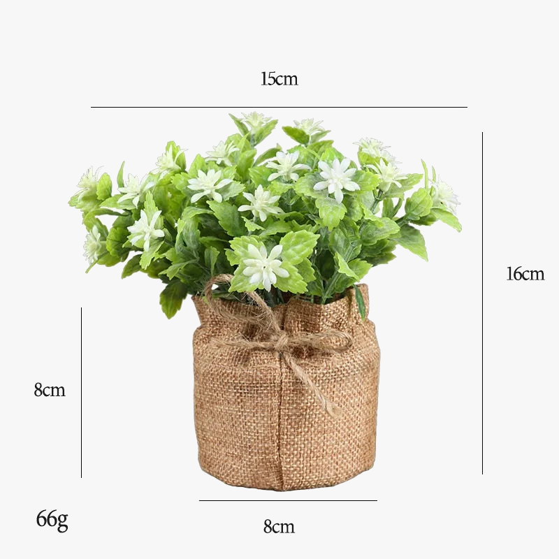 Bouquet of artificial jasmine in pot for interior decoration - view 3