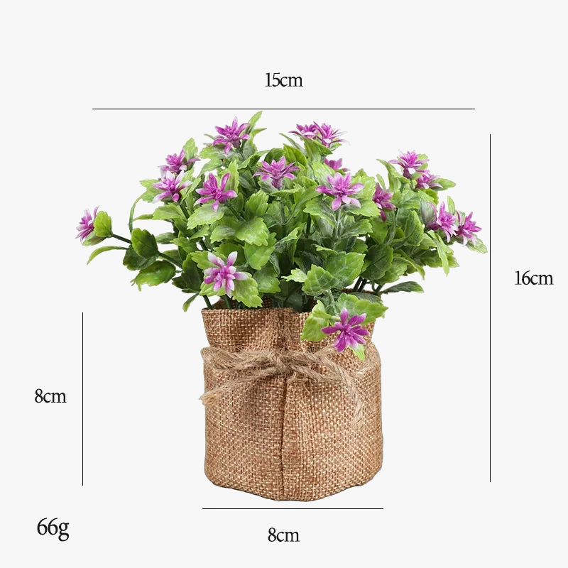 Bouquet of artificial jasmine in pot for interior decoration - view 4